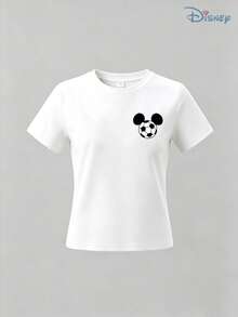 Official Disney Mickey Bicycle Kick Soccer Kids' Tee, Soft Cotton Boys' T-Shirt For Game Day & Disney World Family Vacation Matching Outfit - White - View 3