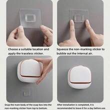 1pc Luxury Wall-Mounted Soap Dish With Cover, High-End Drainage Soap Holder, Drill-Free Design, Flip Cover To Prevent Dust And Water Splash, Save Counter Space, Keep Bathroom Tidy, Avoid Mold, Combining Aesthetics And Practicality, Bathroom Essential - A - View 7