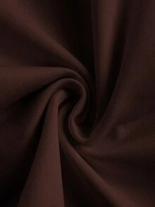 Chaqueta básica casual de ajuste ceñido con cremallera, cuello en V y manga larga para otoño/invierno - E - Óxido marrón - Ver 4