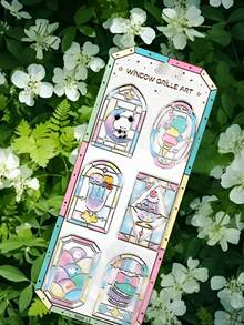 Pegatinas de cristal con efecto 3D para decorar ventanas - Pegatinas de ventana de caramelo de cristal - Pegatinas de arte lindas adecuadas para manualidades y decoración DIY - Multicolor - Ver 16