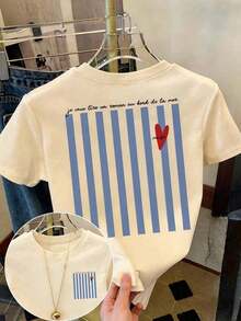 Women's White Short Sleeve Summer T-Shirt | Striped Puppy Print T-Shirt Riding In A Small Car, A Great Choice For Everyday Wear, Casual Dog On Scooter Print T-Shirt, Summer T-Shirt, Graphic T-Shirt. - 藍色 - 查看 5