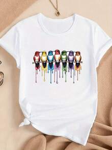 Colibríacuarela camiseta cómoda para mujer - Blanco - Ver 1