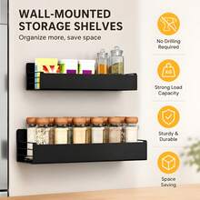 Stozle 2/4pcs Detachable Metal Magnetic Refrigerator Storage Rack, Multifunctional Kitchen/Bathroom Storage Box With Space-Saving Minimalist Design, Fridge Organizer & Shelf, Suitable For Microwave, Fridge, Washing Machine, Oven - 查看 3