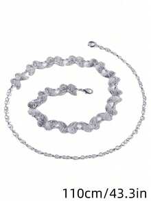 1 chiếc dây đeo eo hình bướm phong cách Y2K dành cho nữ, có thể điều chỉnh kích thước, phù hợp cho mặc hàng ngày, đi biển và dự tiệc, phù hợp với hầu hết các dáng người. - Bạc - Xem 8