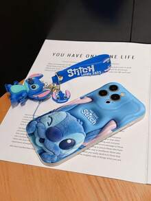 Disney Lilo And Stitch Phone Case : 3D Fluffy Pattern Border Protector Phone Soft Phone Case With A Free Cute Stitch Bracelet Chain Lanyard, Stitch, Lilo, Angel, For Apple 17 Promax 17 Pro 16 15 14 13 12 11 Pro Max XS Max X XR Soft Cover Summer Phone Case - trắng - Xem 6