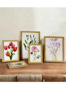 1pc Thin Frame, Photo Frame Easel Decor, Minimalist Wooden DIY Photo Frame, Hanging Wooden Frame, Wall Art Poster Frame, Vertical Rectangle Photo Frame, Suitable For Home, Office, Living Room, Art Decor, Birthday Party Photo Display - Multiple Styles - View 3