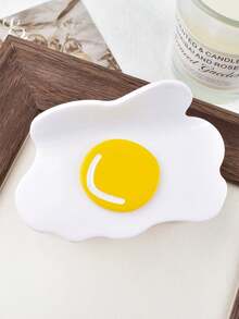 1 chiếc kẹp tóc hình trứng chiên giả màu trắng theo phong cách đường phố hoạt hình, cỡ trung bình, thanh lịch, dễ thương, đa năng, làm bằng axetat, chống trượt chắc chắn, phụ kiện thời trang, thích hợp cho các dịp lễ, tiệc tùng, sử dụng hàng ngày và làm quà tặng. - trắng - Xem 9