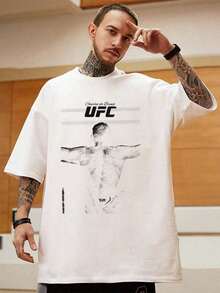 Charles Do Bronx 180GT Men's T-Shirt, Black And White With Wrestler Print, High Quality, Crew Neck, Basic Loose Fit For Men And Women, Breathable, Versatile, Machine Washable, Comfortable, Sizes S-3XL, Essential For Everyday Casual Summer Sports. Men's T-Shirt , Women's Tops, Sweatshirts - 白色 - 查看 2