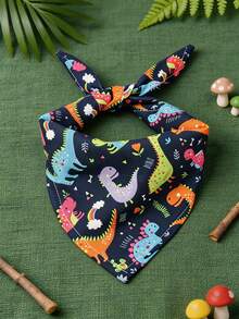 Bavoir triangulaire mignon et doux pour animaux de compagnie, bavoir pour baver, convient aux chats et chiens de la maison - Bleu azur - Voir 6