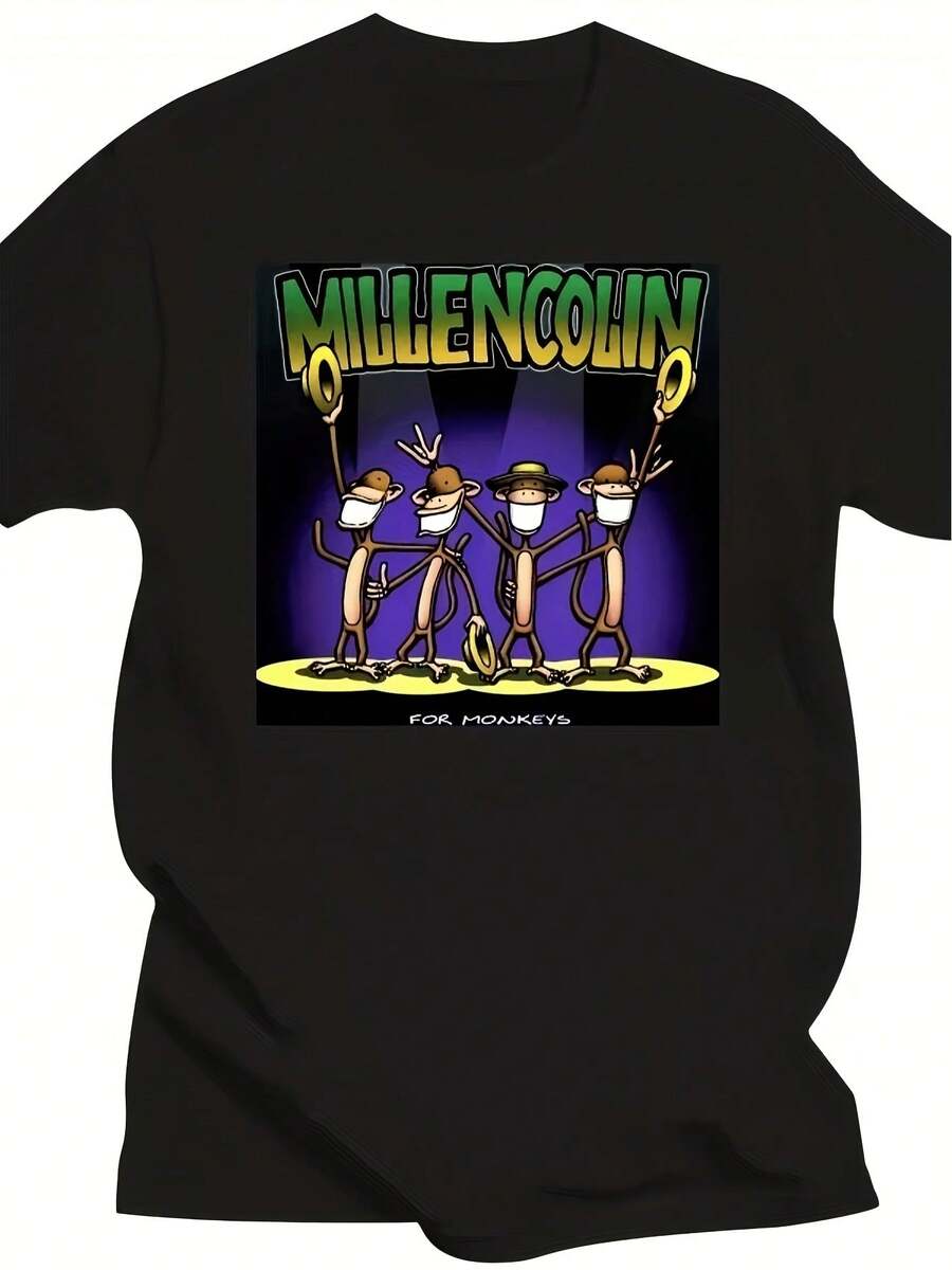 Men's And Women's Millencolin Punk Rock Band T-Shirt With Iconic Print. Soft And Versatile, This All-Season Streetwear Essential Is A Perfect Everyday Piece And A Great Gift For Fans And Friends. With Its Crisp, Streamlined Cut, This Garment Creates A Clean And Vibrant Look. Its Relaxed Yet Flattering Silhouette Suits All Body Types, Offering A Style That's Both Casual And Sophisticated. - 黑色 - 查看 1
