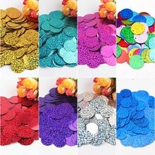 60pcs 3cm Shiny Sequins With Side Rhinestones, 30mm PVC Round Loose Sequins For Sewing, Crafts, DIY Scrapbooking, Clothing Accessories - Multicolor - View 3