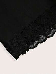 2 piezas Leggings básicos casuales de unicolor para mujer de talla grande, aptos para el verano - Negro 4 - Ver 4