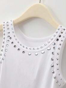 3 piezas Camiseta de mujer de cuello redondo con estampado gráfico de lemas de Brasil, Italia y España - Blanco - Ver 4