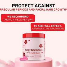 Happy Hormones PCOS Multivitamin, HappyHormones, Myo-Lnositol & D-Chiro Lnositol 40:1Blend + Omega 3 Vitamin D3 Magnesium Zinc.30 SVG (1B) Healthcare Dietary Fitness - 1個 - 查看 5