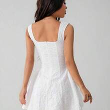 PETITE Women's Sleeveless Solid Color White Summer Midi Dress, Simple & Casual For Everyday Wear,Rave Outfits Festival,Summer Dresses For Women,White Dresses For Women - Rojo - Ver 3