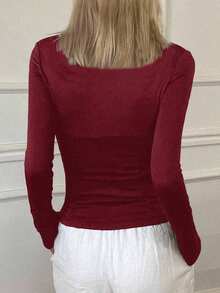 Chaqueta casual deportiva de manga larga y ajuste ceñido para mujer, estilo callejero, chaqueta ligera de verano - Rojo - Ver 4
