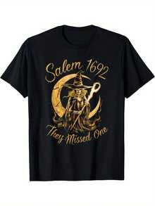 Camiseta unisex, para hombreSalem1692BrujaPruebaGráficoModaTCamisaNegroconDoradoSalemBrujaMurciélagosDiseñoInformalRedondoCuelloTeeparaHalloweenTemáticoFestividadesInformalVestimentaDivertidoBrujaHistoriaRopaMáquinaLavableIdealRegaloparaBrujasHistoriaBuffsHAjusteparaHombresWoMen'springVeranoOtoñoDesgasteBrujaTemáticoImprimirconEllosPerdidoUnoEsloganPerfectoparaInformalSalidasAl aire libreActividadesHalloweenDisfrazDuraderoMaterialCómodoFit,ropademujerblusasparadamacasualescamisasdemujerblusablusasparamujercamisas, GráficasimpresoAmigable con la piel, estilo de los 90Retro, Ropa Urbana, De ModacasualCamisetas, GráficasimpresoAmigable con la piel, estilo de los 90Retro, Ropa Urbana, De Modacasualcamisetas - Negro - Ver 1