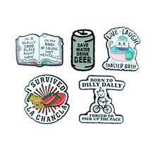 Broche de personaje de dibujos animados lindo, accesorio de ropa con insignia de metal con letra en inglés personalizada - Multicolor - Ver 4