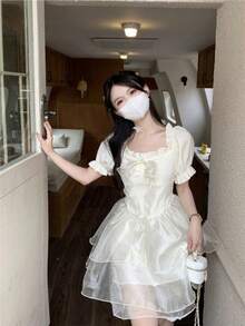 Women Long Dresses - 杏色 - 查看 4