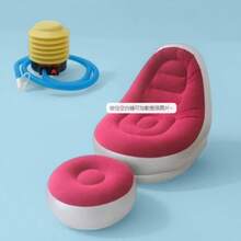Modern Inflatable Leisure Chair With Footrest, Portable PVC Slouchy Sofa, Thickened With Cushion Air Sofa, Plastic Frame Multi-Functional Mixed Color Design, Suitable For Living Room, Bedroom, Balcony, Camping, Outdoor - Comfortable and Casual Style - View 17
