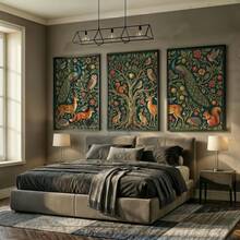 3 tấm tranh in treo tường William Morris Cây Đời, poster tranh vẽ thực vật, tranh vẽ động vật trang trí, tranh treo tường phong cách vintage, tác phẩm nghệ thuật treo tường, trang trí tường phòng khách, không khung - Hoạt hình - Xem 6
