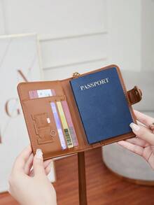 CHARM INFINITE RFID 防盗刷鳄鱼纹护照夹，带颈绳和腕带，PU 皮革按扣旅行钱包，多卡位和 SIM 卡槽收纳包，适用于机场和旅行 - 彩色 - 查看 11