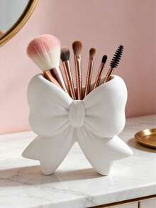1pc Butterfly Shaped Makeup Brush Holder Decorative Desktop Storage Box Vanity Organizer Suitable For Makeup Tools And Stationery - A - View 4