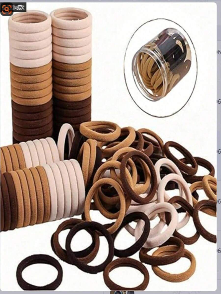 Bộ 100 chiếc dây chun buộc tóc màu đen cơ bản, rộng 4cm/1.57 inch, màu trơn, phù hợp cho bé gái mặc thường ngày, dùng để buộc tóc, giữ tóc đuôi ngựa, dây chun buộc tóc, dây chun giữ nếp tóc, dây buộc tóc co giãn. - Nhiều màu - Xem 1