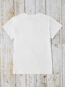 1 Piece Women's Summer Short Sleeve T-Shirt | Classic Racing Car Print With 2D Geometric Design, Classic 69 Design | Urban Casual Style | Youthful Design | Comfortable Fit, Cute Short Sleeve T-Shirt. - 白色 - 查看 2