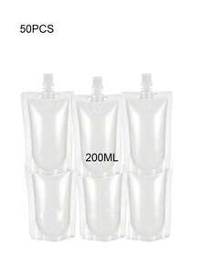 50-500ml 咖啡液體包裝袋，便攜飲料袋，果汁袋，冷熱飲垂直容器，透明出水口袋，防漏，塑膠飲料袋，透明便攜戶外水袋，可重複使用密封液體袋 - 彩色 - 查看 13