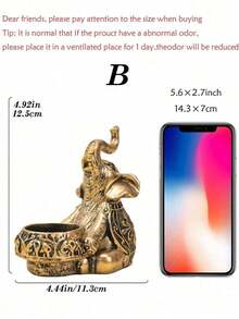 1pc Vintage Gold Elephant Candle Holder, Retro Modern Decorative Centerpiece, Suitable For Fireplace, Wedding, Party, Housewarming Gift, Birthday Gift, Graduation Gift, Cozy Home Decor, Table Decor, Mother's Day Gift, Party Supplies, Family Dining, High-End Restaurant Supplies, Wedding Decor - C - View 11