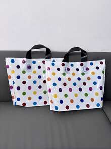 10 pezzi Borse regalo colorate a pois, realizzate in plastica resistente, ideali per regali di moda, shopping e omaggi per feste. Queste borse regalo portatili sono perfette per vacanze, celebrazioni e uso quotidiano, ottime per omaggi di feste e ricorrenze. - Multicolore - Visualizzare 11