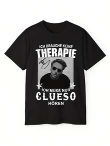 Unisex T-Shirt Featuring The Clueso Logo And A German Song Lyric, Suitable For Both Men And Women. Soft And Versatile, This All-Season Casual Streetwear Essential Makes A Great Everyday Gift For Fans And Friends. With Its Crisp, Streamlined Cut, This Garment Creates A Clean And Vibrant Look. Its Relaxed Yet Flattering Silhouette Suits All Body Types, Offering A Style That Is Both Casual And Sophisticated. - 黑色 - 查看 6