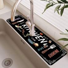 1 pieza Funda para grifo de estilo hogar dulce, hecha de fibra de poliéster, de secado rápido y fácil de limpiar, adecuada para cocina y baño, fácil de instalar, decoración diaria, regalo, alfombra de baño, funda para grifo, accesorio para grifo - Multicolor - Ver 2