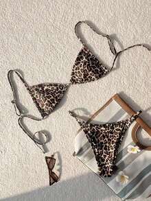 Traje de baño de primavera/verano 2026 de ambiente magnífico para aguas termales, bikini sexy de mujer con atar al cuello, ropa de playa y resort - Multicolor 3 - Ver 1