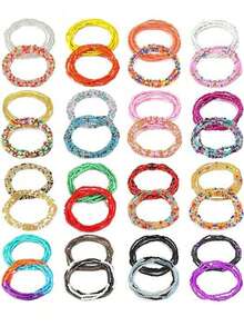 1/5/10/20/30 piezas/Set Cadena de cintura de estilo bohemio exquisito y versátil con perlas falsas y cuentas de colores de alta calidad, joyería adecuada para hombres y mujeres, playa, vacaciones, fiesta, uso diario, hermoso regalo de vacaciones, regalo de cumpleaños (color y estilo aleatorios) - Multicolor - Ver 6
