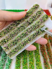 4 pcs/Box Rumput Buatan Panjang Campuran Warna, Ukuran 2,3*3,4 Inci, Mudah Dirakit, Bahan Diorama DIY, Rumput Buatan Sobek Tangan, Cocok untuk Rel Kereta Api, Lanskap Miniatur Rumah Pertanian dan Dekorasi Taman Peri, Sempurna untuk Tata Letak Jalur, Model Miniatur, Dekorasi Taman Teras dan Patio - Gugusan bunga dan rumput - View 2