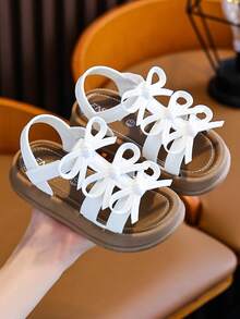 Giày sandal công chúa mới năm 2026 cho bé gái, kiểu dáng tối giản, đế dày, bền chắc, thích hợp đi biển cho trẻ sơ sinh và trẻ nhỏ. - trắng - Xem 2