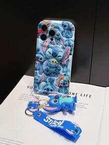 Disney Lilo And Stitch Phone Case : 3D Fluffy Pattern Border Protector Phone Soft Phone Case With A Free Cute Stitch Bracelet Chain Lanyard, Stitch, Lilo, Angel, For Apple 17 Promax 17 Pro 16 15 14 13 12 11 Pro Max XS Max X XR Soft Cover Summer Phone Case - 白色 - 查看 5