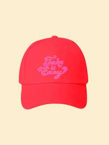 1件男女通用“Take It Easy”印花棒球帽，个性化印花字母老爹帽，街头时尚六片帽，适合所有季节的户外防晒休闲帽，春、夏、秋、冬，可定制运动遮阳帽，颜色有黑色、蓝色、卡其色、灰色、黄色，女士帽。 - 彩色 - 查看 17