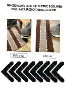 4/8/12pcs Carpet Anti-Slip Fixing Tapes, Anti-Slip Carpet Stickers, Anti-Slip Carpet Pads, Washable Fixing Stickers, Carpet Tapes, Carpet Fixers, Reusable PU Washable No-Residue Carpet Tapes, Double-Sided Carpet Fixers To Keep Corners Flat - Multicolor - View 7
