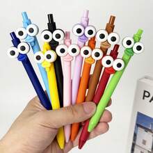 5/10pcs Creative Big Eye Clown Series Retractable Ballpoint Pens, Candy Color Barrels With Black Ink Refills, Smooth Writing, Interesting Creative Gift Stationery Suitable For Students And Office Use - Sets - View 2