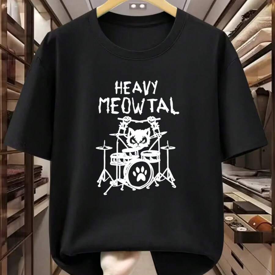Printed T-Shirt For Men And Women - Black - View 1
