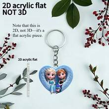 Móc khóa acrylic 2D phẳng, 1 chiếc hình Elsa và Anna trong trái tim màu xanh dương của Disney Frozen, mặt dây chuyền ấm áp và dễ thương, quà tặng trang trí ngày lễ, móc khóa xe hơi, phụ kiện ba lô và ví, vật dụng cần thiết cho khu vườn mùa xuân, có hình các nhân vật biểu tượng, thích hợp cho xe cộ, túi xách, ô tô, trang trí cây thông Noel, thiết kế móc khóa vui nhộn | Acrylic 2D phẳng bền - Nhiều màu - Xem 5
