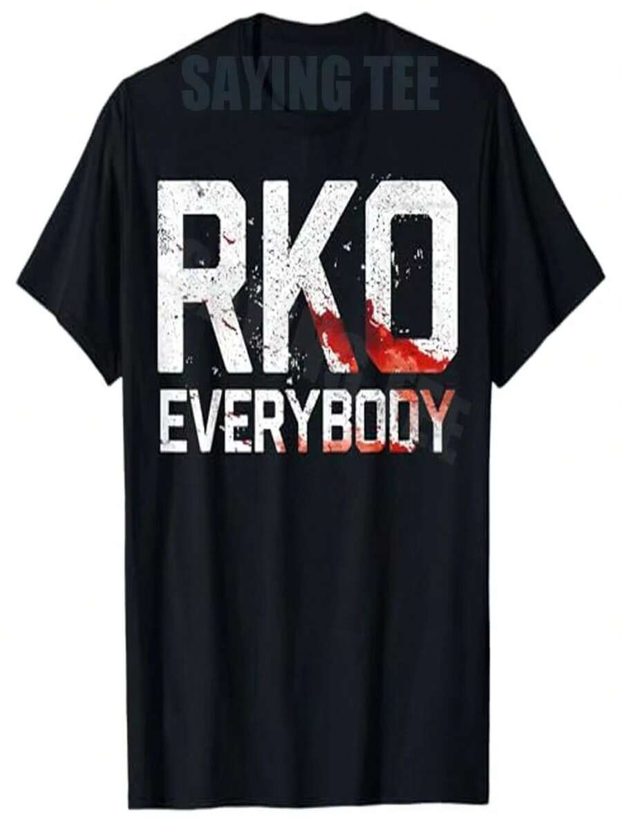 RandyRKO EverybodyBlood T-Shirts, Y2K Gothic Print, Horror Graphic Print T-Shirts, Modern And Unique Women's Clothing. - 黑色 - 查看 1