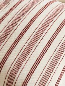 1pc Iron Red Striped Throw Pillow Cover (Pillow Insert Not Included), Modern Stylish Soft Chenille & Faux Linen Blended Dual-Color Striped Comfortable Cushion Cover, Suitable For Home Sofa, Bedroom, Decor, All Seasons - Redwood - View 3