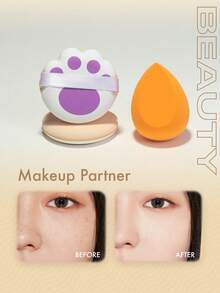 3 piezas Esponjas de maquillaje de uso dual húmedo & seco, Esponja de maquillaje, Multicolor sin látex reutilizable lavable suave aplicadores de maquillaje impecable para polvo, líquido, diseño de maquillaje, esencial de viaje - Multicolor - Ver 5