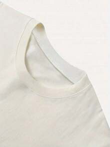 Women's Casual Summer T-Shirt, Short Sleeve And Round Neck, With Wave Print, Ideal For Summer Holidays And Beach. - 杏色 - 查看 7