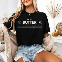 [Graphic Tee] 100% Cotton Comfort Butter Shirt, Funny Baking Shirt, Salted Butter Tshirt, Baker Gift, Butter Lover Shirt, Foodie Gift, Stick Of Butter Shirt, Spring Tops, Summer Camisas, Autumn Short Sleeves Camiseta, S-7XL T-Shirt For All Body Types, Perfect For Dates, Outdoor Activities And Casual WearWomen's Summer Clothing, Suitable For Graduation Ceremonies And Soccer Games,4th Of July Outfit Women - màu đen - Xem 11