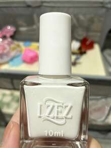 1 Bottle Water-Based Nail Polish - LZEZ - New 10ml No-Bake Peel-Off Long-Lasting Quick-Drying Nail Polish, Suitable For Students, Alcohol-Free - White - View 3